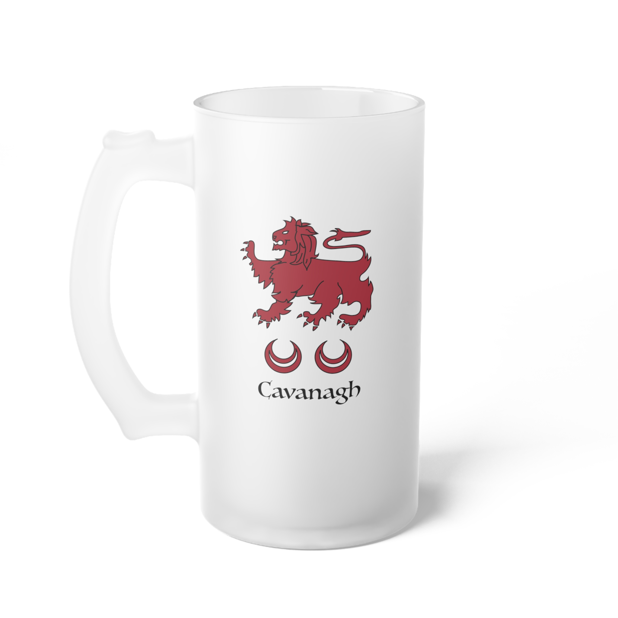 Cavanagh Family Crest Frosted Glass Beer Mug